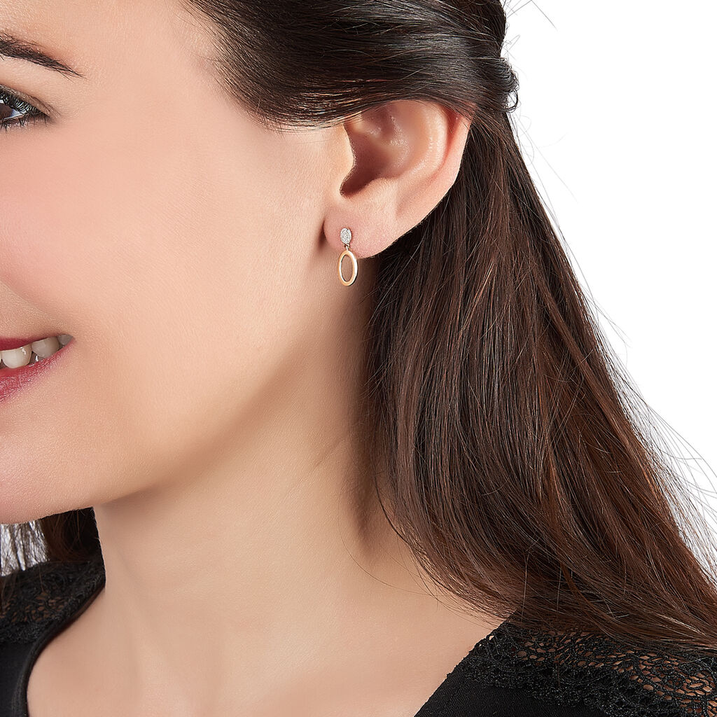 Boucles D'oreilles Pendantes Or Jaune Diamant - Boucles d'oreilles Pendantes Femme | Marc Orian