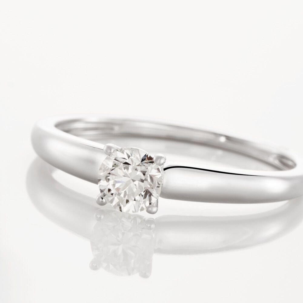 Bague Solitaire Flora Or Blanc Diamant - Solitaires Femme | Marc Orian
