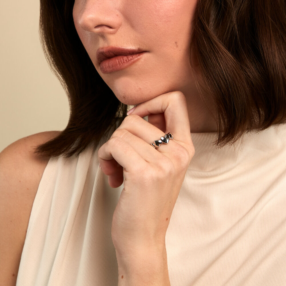 Bague Hearten Argent Blanc - Bijoux fantaisie Femme | Marc Orian