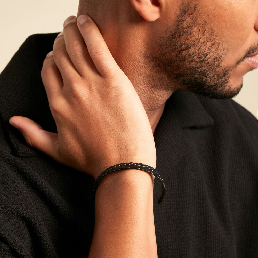 Bracelet Jonc Jourdan Guilherme Acier Noir - Bracelets joncs Homme | Marc Orian