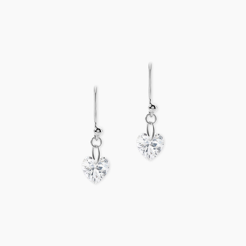 Boucles D'oreilles Pendantes Argent Blanc Sopher Oxydes De Zirconium - Boucles d'oreilles pampille Femme | Marc Orian