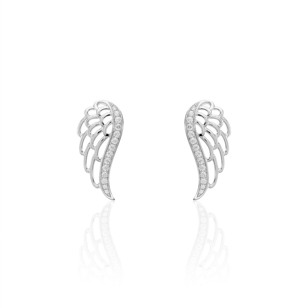 Boucles D'oreilles Grimpantes Soliana Argent Blanc Oxyde De Zirconium - Piercings d'oreilles Femme | Marc Orian