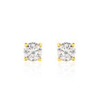 Boucles D'oreilles Puces Victoria Or Jaune Diamant - Puces Femme | Marc Orian