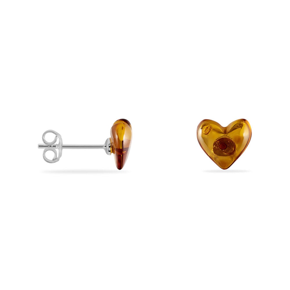 Boucles D'oreilles Puces Argent Blanc Nida Ambre - Puces Femme | Marc Orian