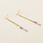 Bijoux D'oreilles Lavender Or Jaune Am&eacute;thyste - Pendantes Femme | Marc Orian