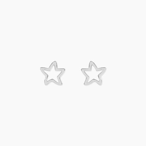 Boucles D'oreilles Puces Alphonsine Etoile De Mer Or Blanc - Puces Femme | Marc Orian