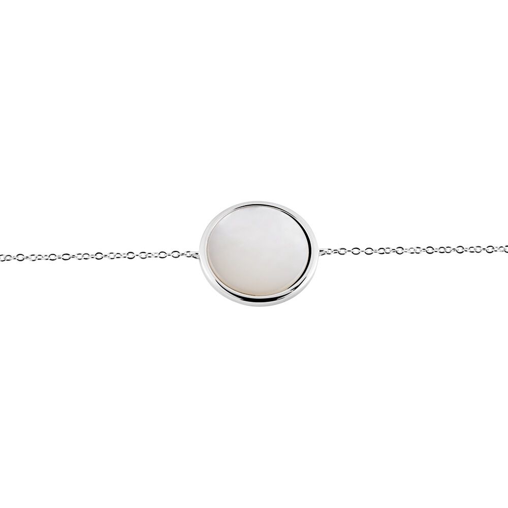 Bracelet Zealie Argent Blanc Nacre - Bracelets Medailles Femme | Marc Orian