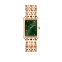 cadran rose fond vert bracelet acier rose