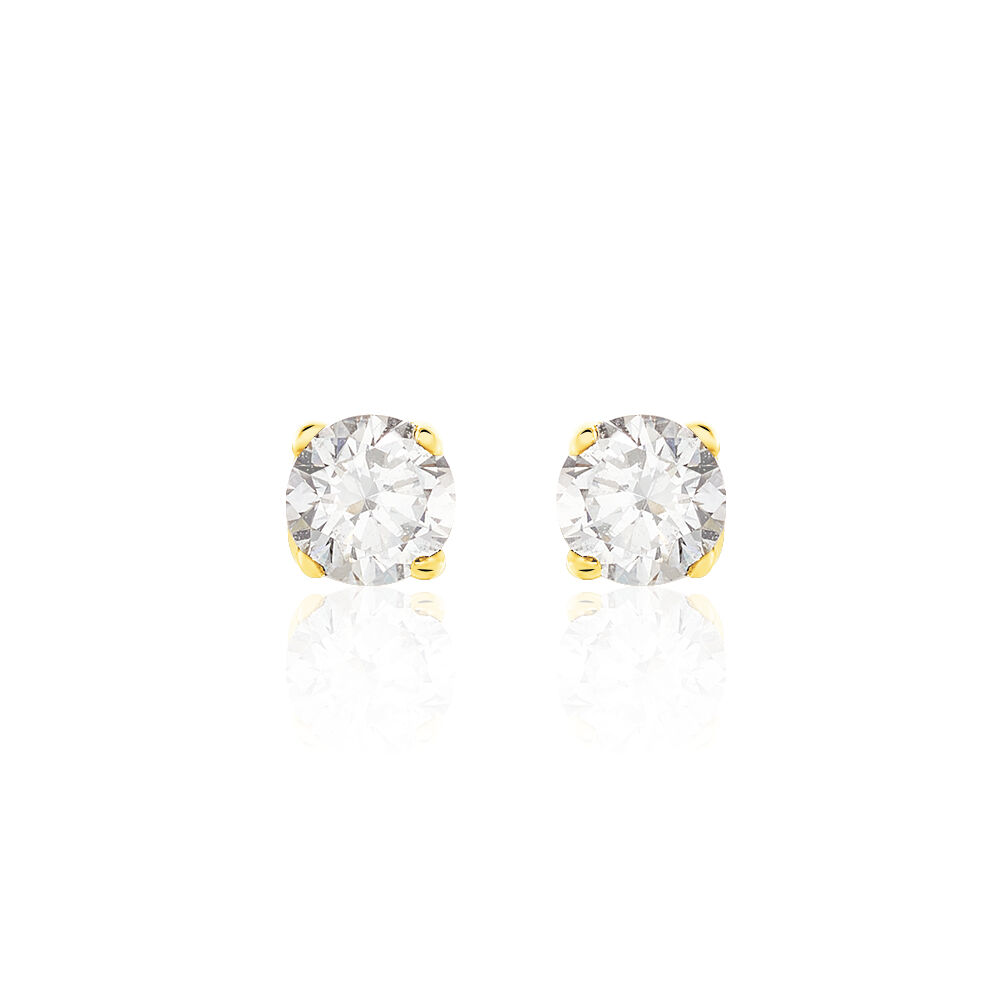 Boucles D'oreilles Puces Victoria Or Jaune Diamant - Puces Femme | Marc Orian