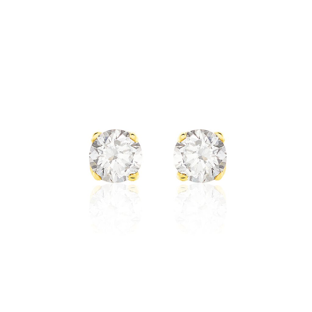 Boucles D'oreilles Puces Victoria Or Jaune Diamant - Puces Femme | Marc Orian