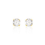 Boucles D'oreilles Puces Victoria Or Jaune Diamant - Puces Femme | Marc Orian