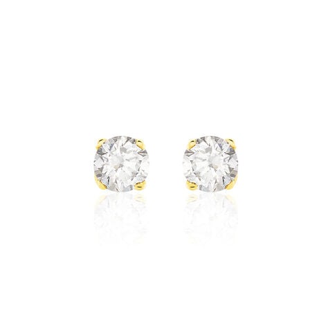 Boucles D'oreilles Puces Victoria Or Jaune Diamant - Puces Femme | Marc Orian