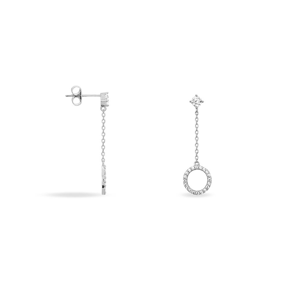 Boucles D'oreilles Pendantes Lim Or Blanc Oxyde De Zirconium - Pendantes Femme | Marc Orian