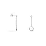 Boucles D'oreilles Pendantes Lim Or Blanc Oxyde De Zirconium - Pendantes Femme | Marc Orian