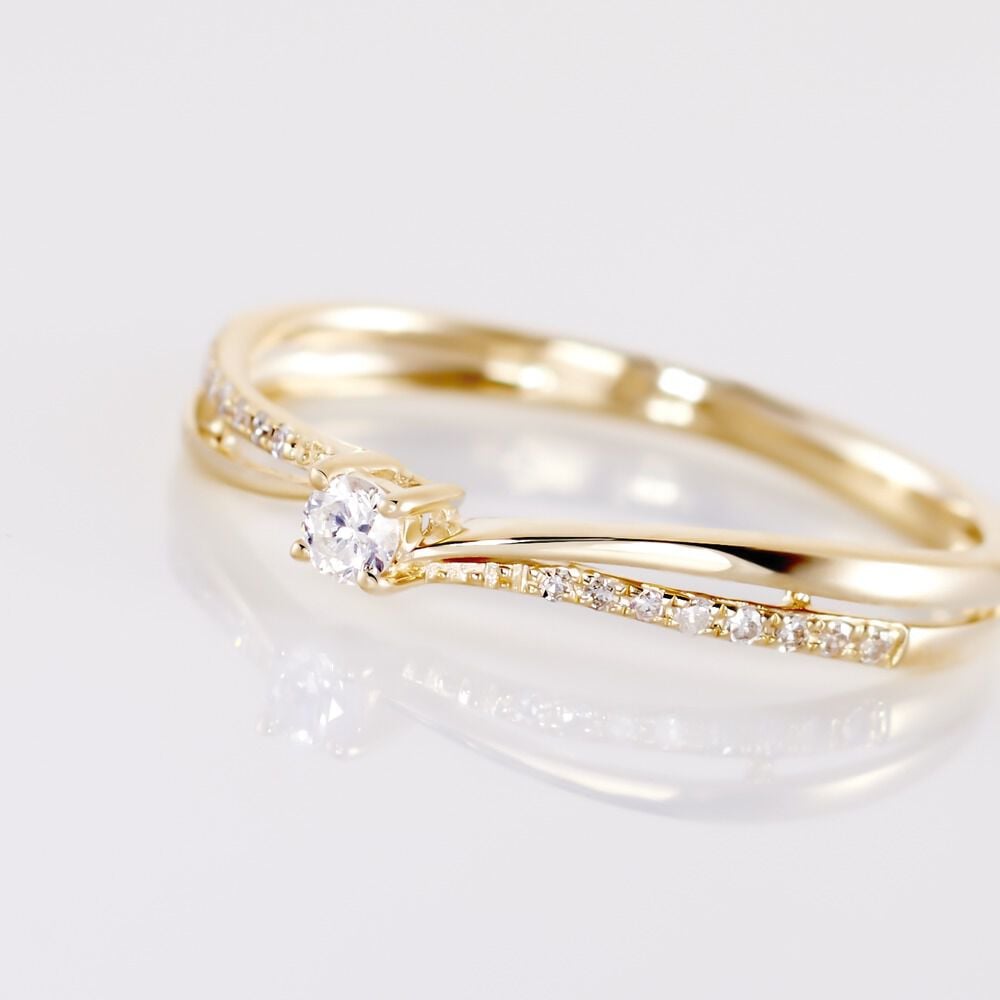Bague Solitaire Asia Or Jaune Diamant - Parures de mariage Femme | Marc Orian