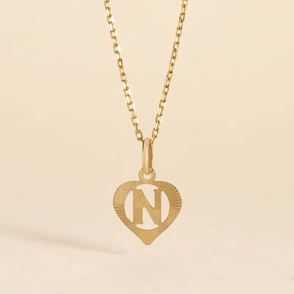 Pendentif Eudocie Coeur Lettre Or Jaune - Pendentifs Famille | Marc Orian