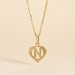 Pendentif Eudocie Coeur Lettre Or Jaune - Pendentifs Famille | Marc Orian