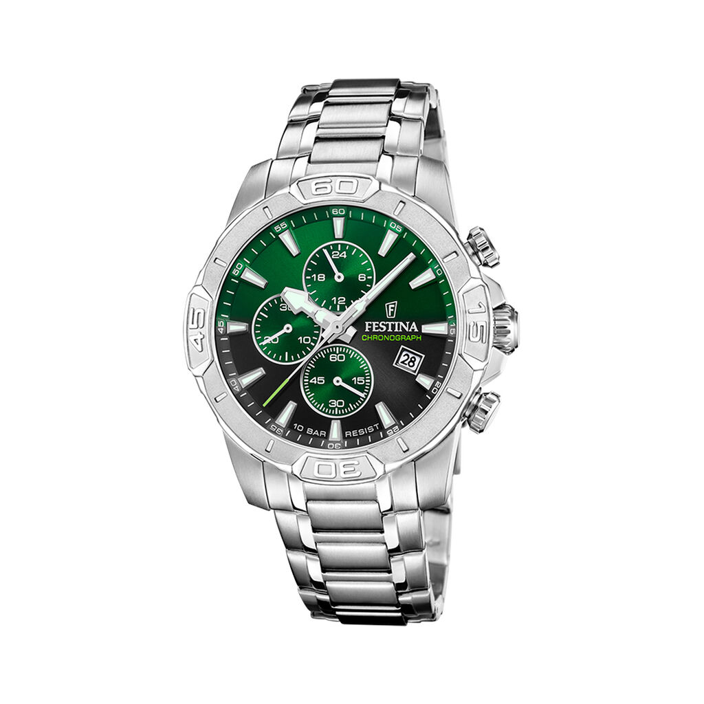 Montre Festina Timeless Chrono 45-3 Vert - Montres étanches Homme | Marc Orian