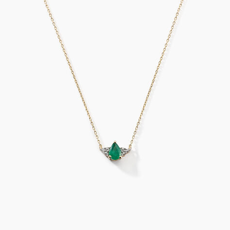 Collier Glykeria Or Jaune Emeraude Diamant - Colliers avec pierres Femme | Marc Orian