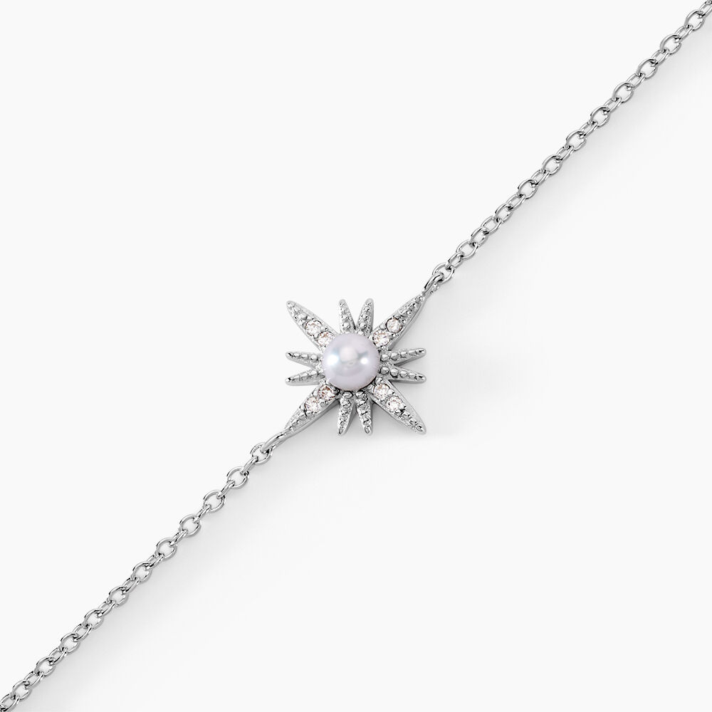 Bracelet Clementia Argent Blanc Perle De Culture Oxyde De Zirconium - Bracelets chaînes Femme | Marc Orian