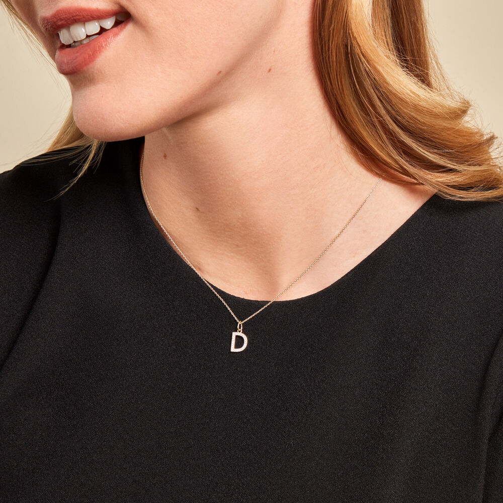 Pendentif Lettre D Or Jaune Oxyde - Pendentifs Famille | Marc Orian