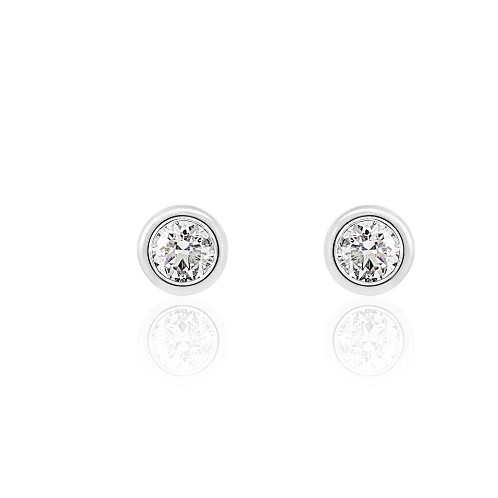 Boucles D'oreilles Puces Ofelia Or Blanc Diamant - Boucles d'oreilles mariage Femme | Marc Orian