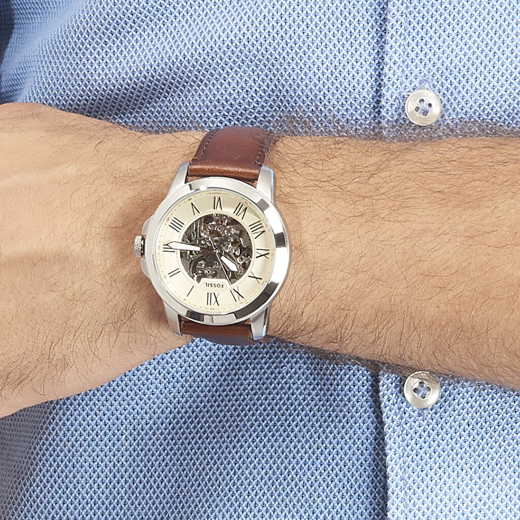 Montre Fossil Grant Automatique Beige - Montres automatique Homme | Marc Orian