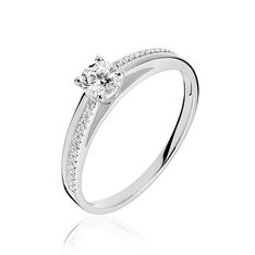 Bague Solitaire Alexandra Or Blanc Diamant - Bagues Solitaire Femme | Marc Orian