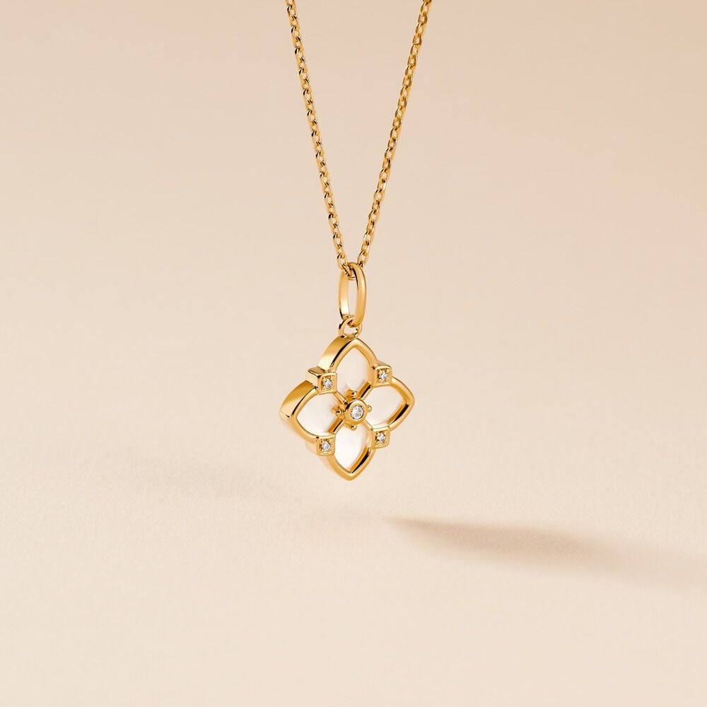 Collier Cassian Plaque Or Doré Nacre Oxyde De Zirconium - Colliers avec pierres Femme | Marc Orian
