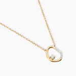 Collier Galia Argent Dor&eacute; A L'Or 750/1000 Oxyde De Zirconium - Colliers avec pierres Femme | Marc Orian