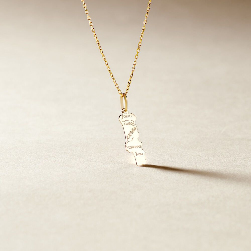 Pendentif Gaietana Portugal Or Jaune - Bijoux personnalis&eacute;s Famille | Marc Orian