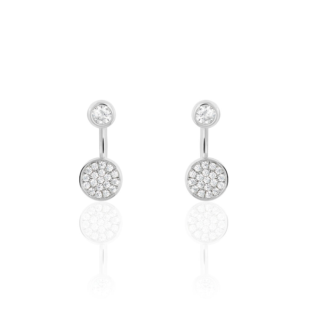 Bijoux D'oreilles Perline Argent Blanc Oxyde De Zirconium - Piercings d'oreilles Femme | Marc Orian