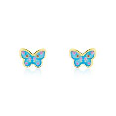 Boucles D'oreilles Puces Sylvania Papillon Or Jaune - Clous d'oreilles Enfant | Marc Orian