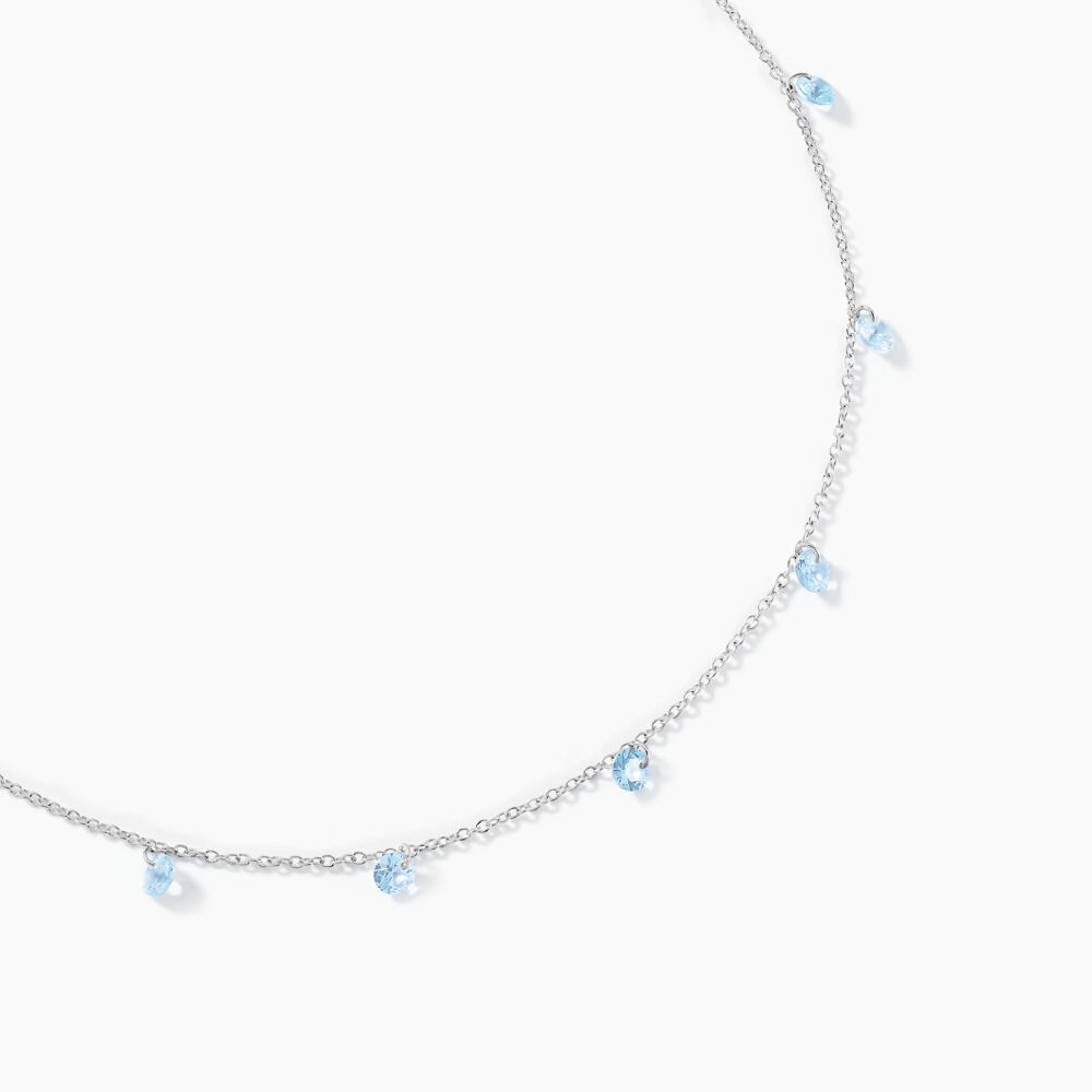 Collier Collie Argent Blanc Oxyde De Zirconium - Colliers avec pierres Femme | Marc Orian