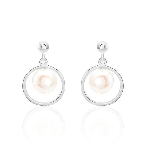Boucles D'oreilles Pendantes Ivana Argent Blanc Perle De Culture - Pendantes Femme | Marc Orian