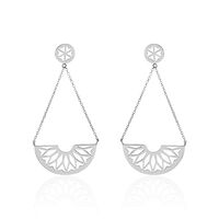 Boucles D'oreilles Pendantes Auxane Acier Blanc