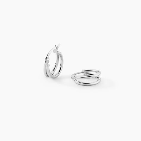 Cr&eacute;oles Double Argent Blanc - Cr&eacute;oles Femme | Marc Orian