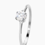 Bague Solitaire Lydia Argent Blanc Oxyde De Zirconium - Bijoux fantaisie Femme | Marc Orian