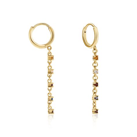 Créoles Céphée Plaqué Or Doré Oxyde De Zirconium - Boucles d'oreilles Créoles Femme | Marc Orian