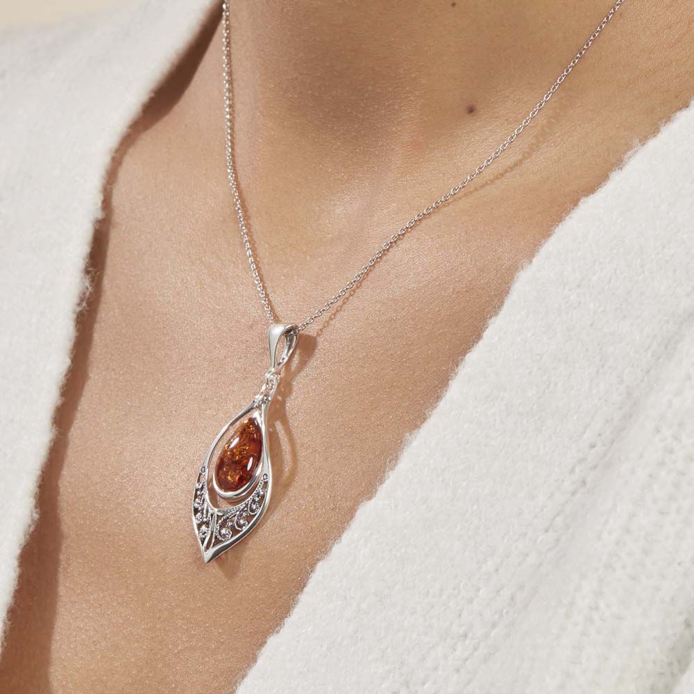 Collier Argent Blanc Doralyn Ambre - Colliers avec pierres Femme | Marc Orian