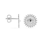 Boucles D'oreilles Puces Salvia Argent Blanc Oxyde De Zirconium - Puces Femme | Marc Orian