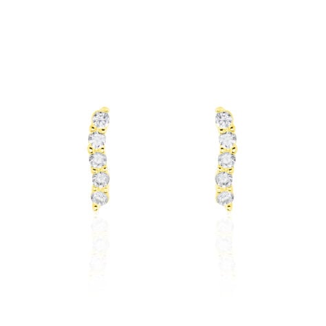Boucles D'oreilles Pendantes Dahina Or Jaune Oxyde De Zirconium - Pendantes Femme | Marc Orian