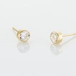 Boucles D'oreilles Puces Elda Serti Clos Or Jaune Oxyde De Zirconium - Puces Femme | Marc Orian