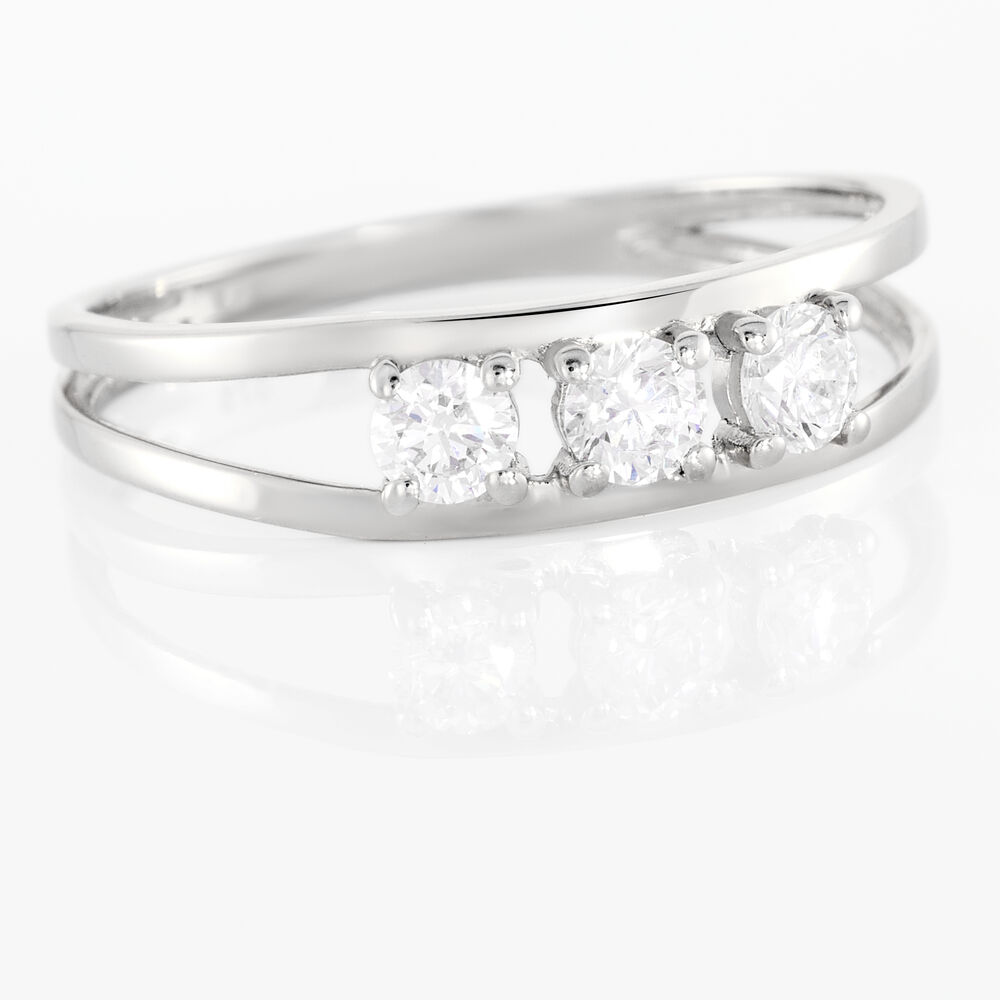 Bague Ludivine Or Blanc Oxyde De Zirconium - Bagues fiançailles Femme | Marc Orian
