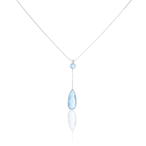 Collier Sela Or Blanc Topaze - Colliers avec pierres Femme | Marc Orian