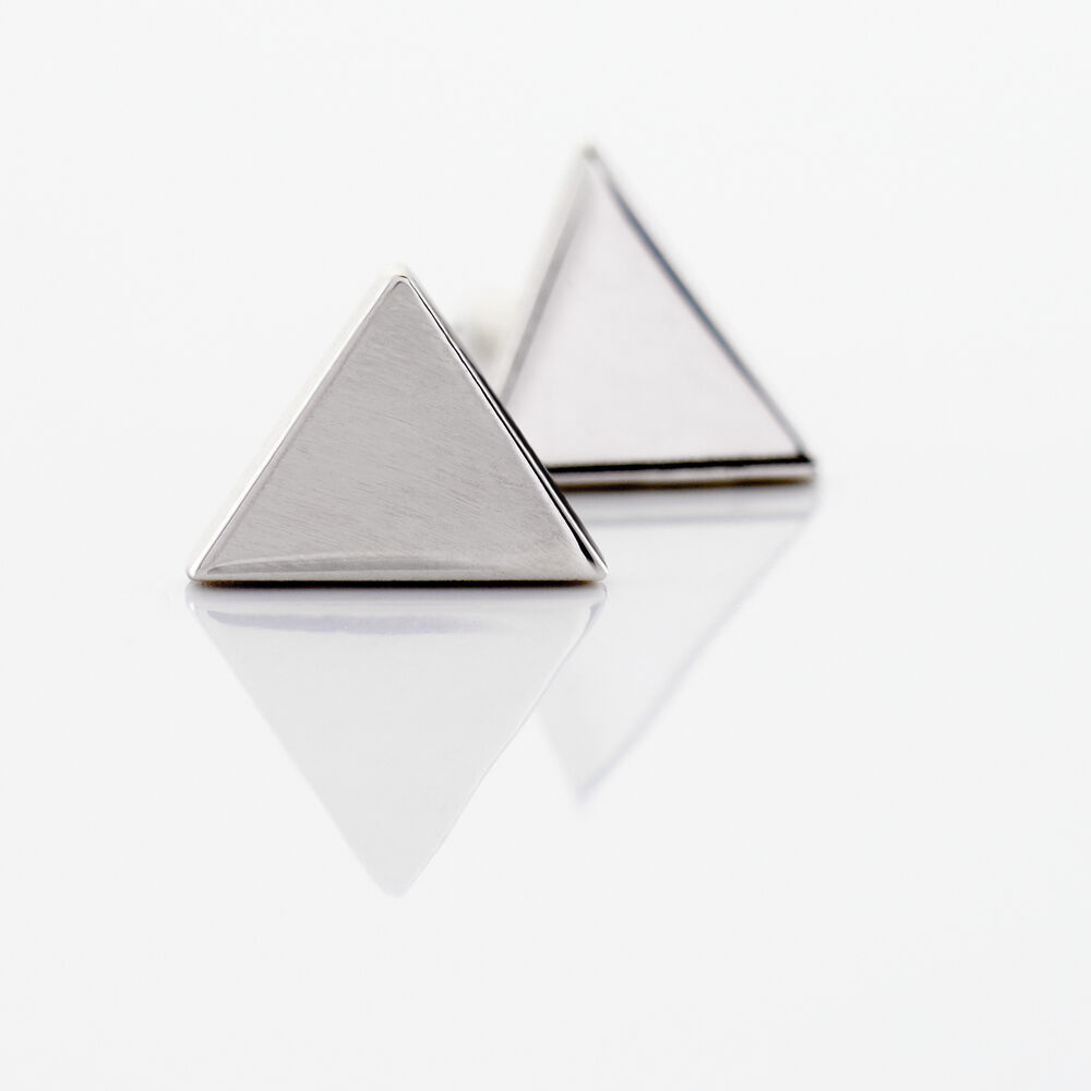 Boucles D'oreilles Puces Trilia Argent Blanc - Puces Femme | Marc Orian