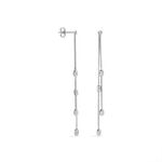 Boucles D'oreilles Pendantes Linda Argent Blanc - Pendantes Femme | Marc Orian