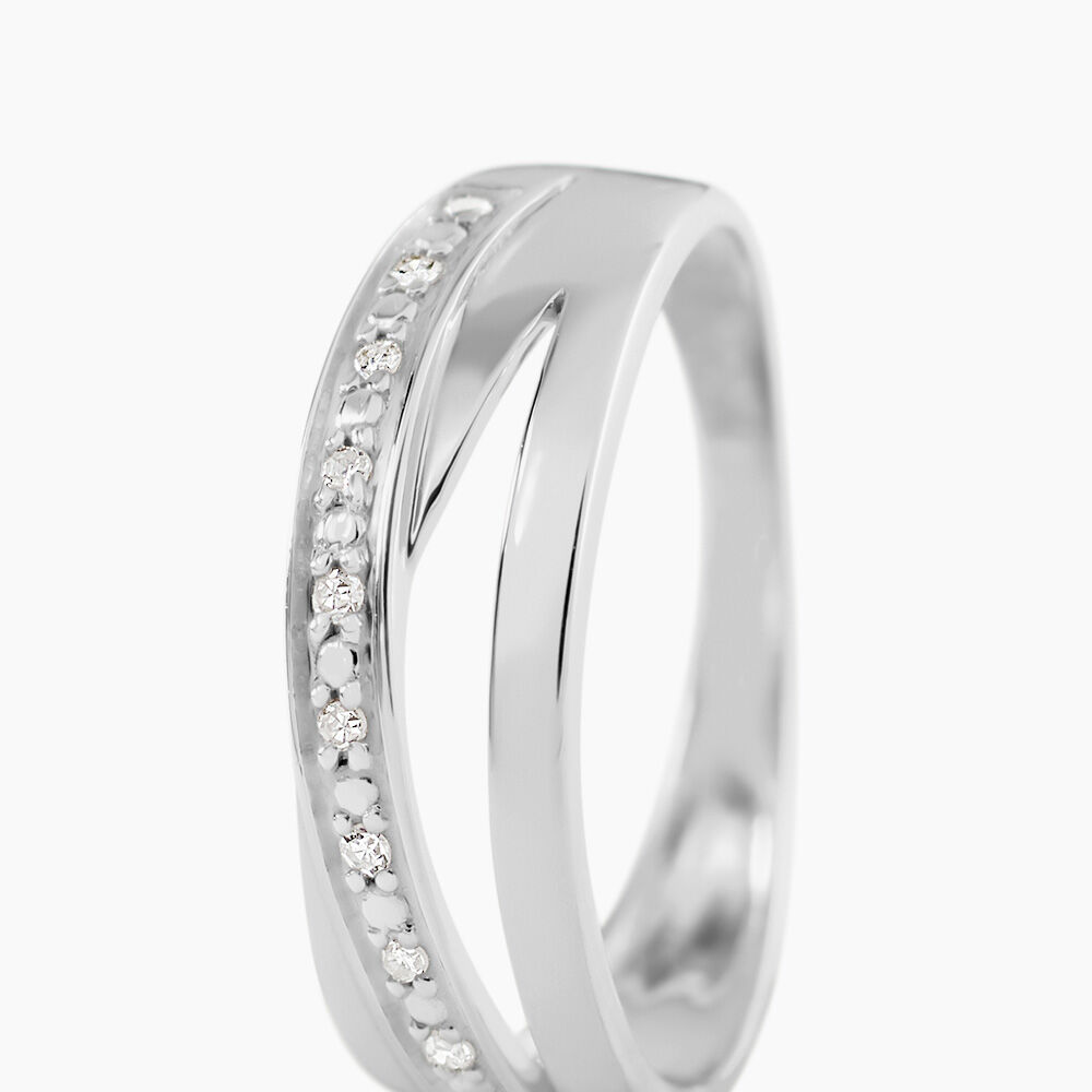 Bague Croisee Or Blanc Diamant - Bagues pierres pr&eacute;cieuses Femme | Marc Orian