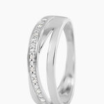 Bague Croisee Or Blanc Diamant - Bagues pierres pr&eacute;cieuses Femme | Marc Orian