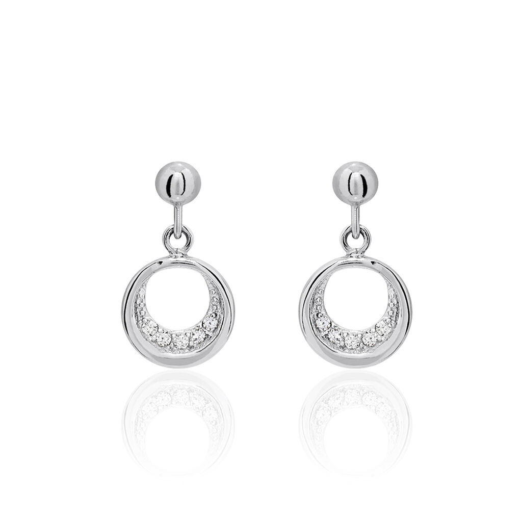 Boucles D'oreilles Pendantes Zita Argent Blanc Oxyde De Zirconium - Pendantes Femme | Marc Orian